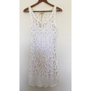 NWT Vasna Desire White Crochet Lace Slip Shift Dress Sz S Sleeveless Lined